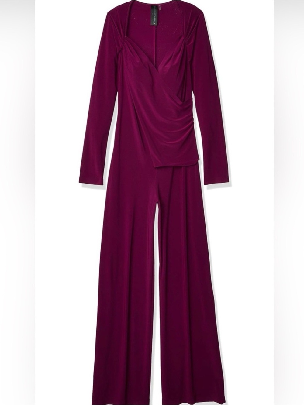 Norma Kamali womens Long Sleeve Sweetheart Side Drape JumpsuitJumpsuit XXS